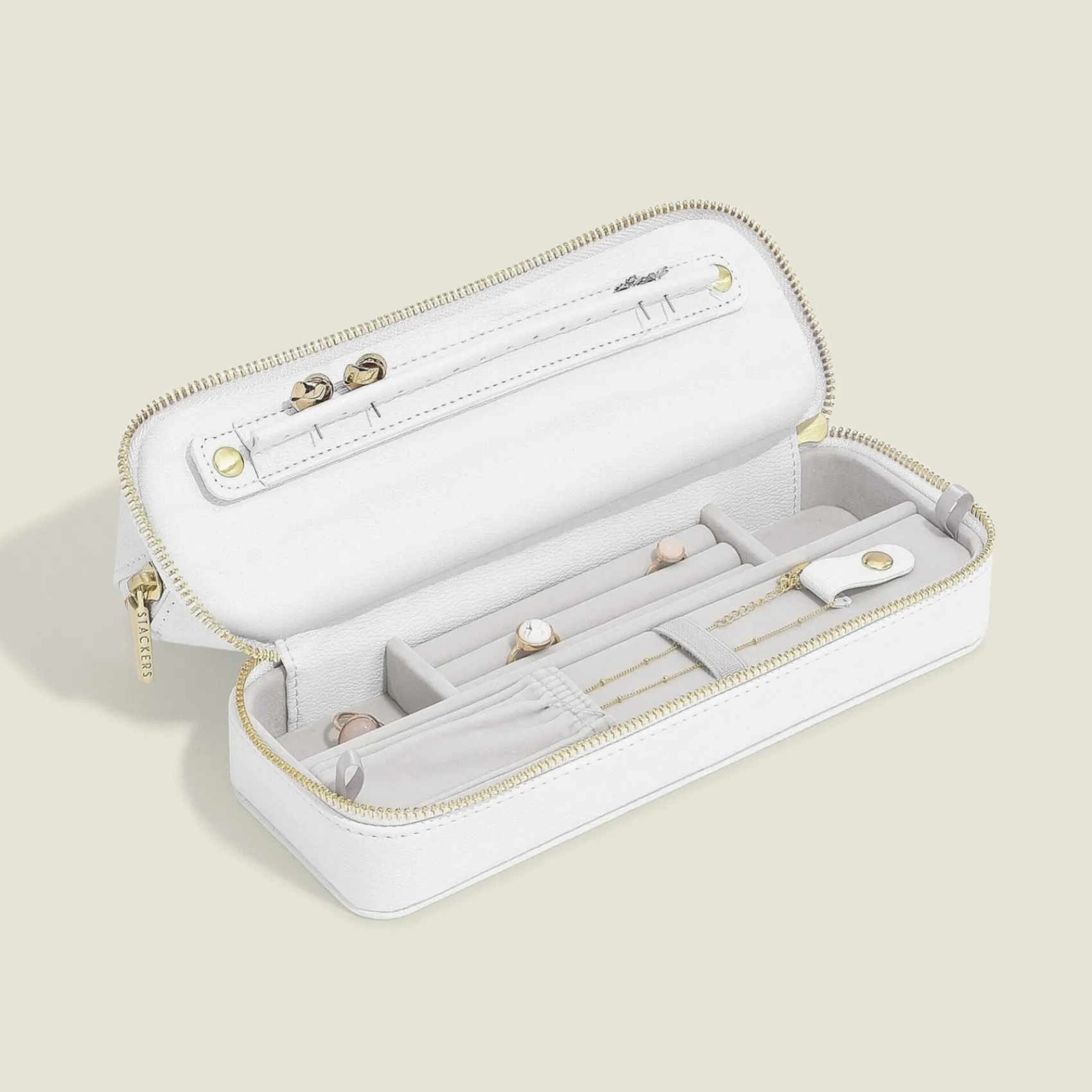 Stackers Honeymoon Gifts | Bridesmaid Gifts*Cosmetic and Jewellery Bag White Pebble