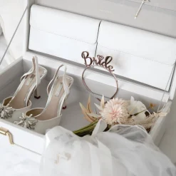 Stackers Wedding Keepsake Boxes | Bride Gifts*White Pebble Memory Storage Box White & Grey