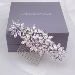 Lace & Favour Prom Hair Clips & Combs | Crystal Hair Accessories*Sundance Sparkling Crystal Wedding Hair Comb Silver
