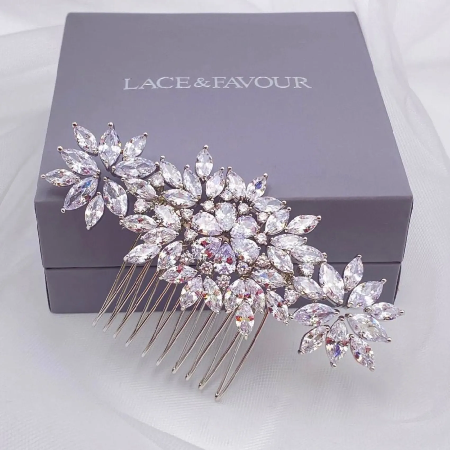 Lace & Favour Prom Hair Clips & Combs | Crystal Hair Accessories*Sundance Sparkling Crystal Wedding Hair Comb Silver