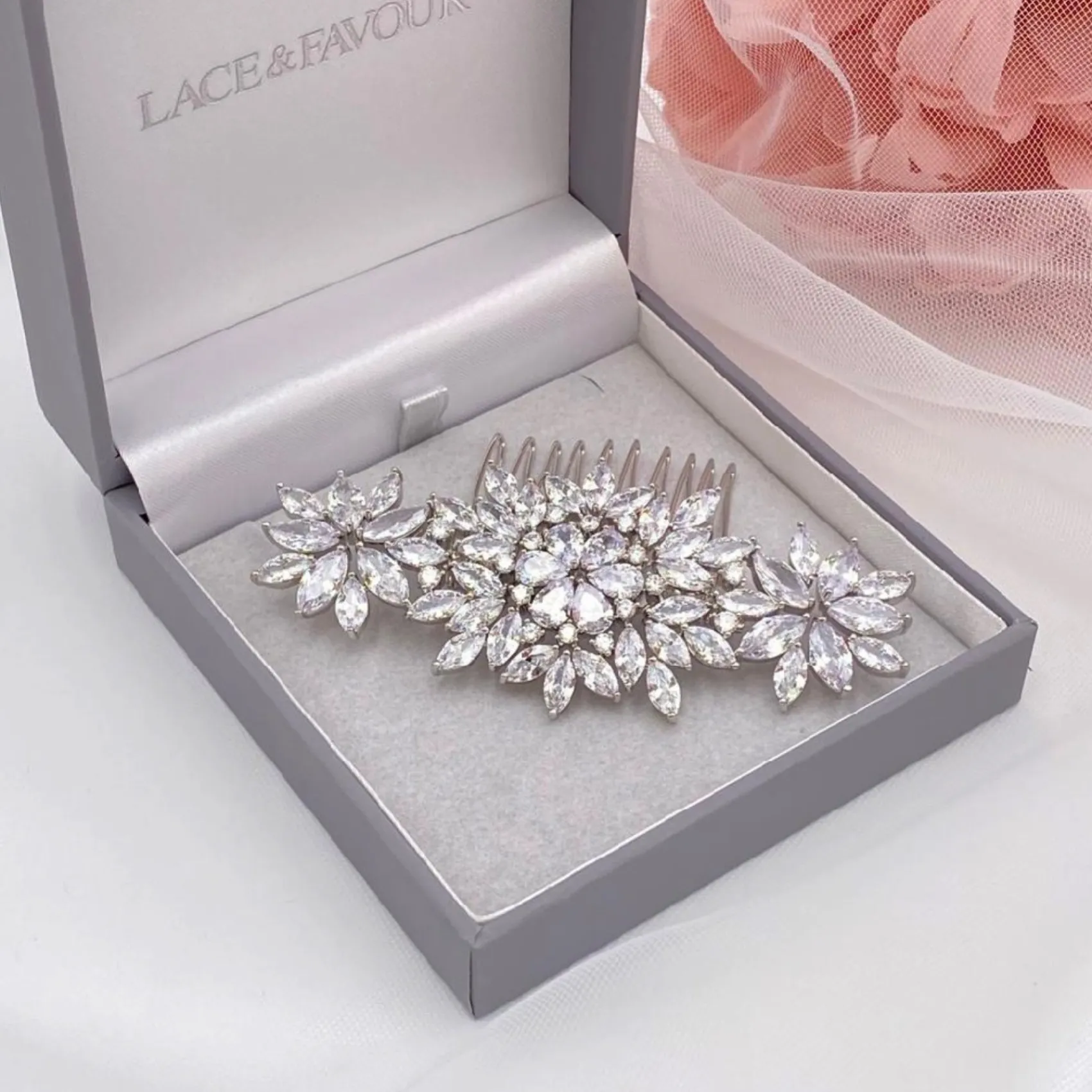 Lace & Favour Prom Hair Clips & Combs | Crystal Hair Accessories*Sundance Sparkling Crystal Wedding Hair Comb Silver