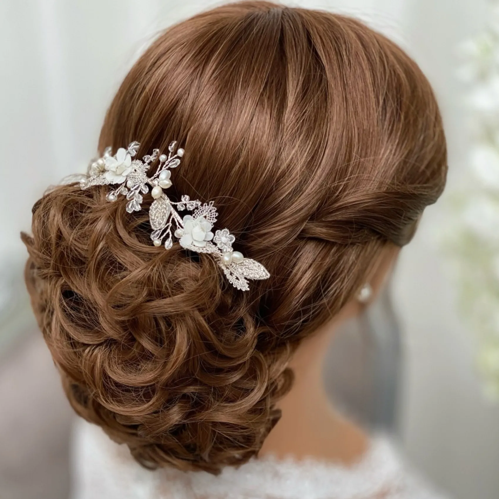 Beads & Beyond Pearl Hair Accessories | Silver Hair Accessories*Tabitha Silver Leaves and Ivory Flowers Pearl Hair Vine Silver/Ivory