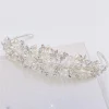 Twilight Designs Pearl Hair Accessories | Silver Hair Accessories*Tahlia Freshwater Pearl, Diamante Flowers and Crystal Tiara Ivory/ Silver