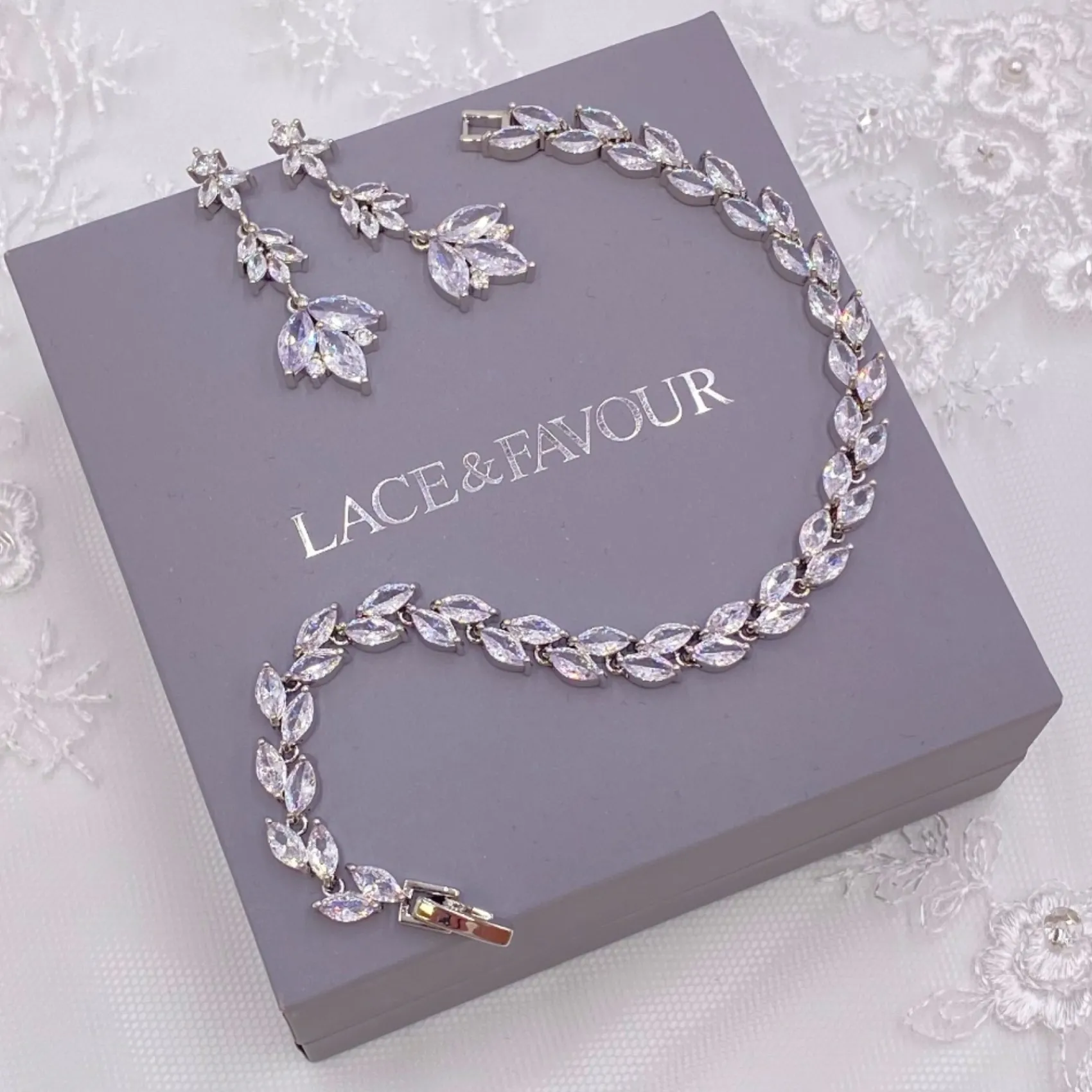 Lace & Favour Silver Prom Jewellery | Prom Earrings*Tanzania Cubic Zirconia Drop Earrings Silver