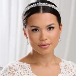 Lace & Favour Prom Headbands & Tiaras | Crystal Hair Accessories*Tatiana Low Crystal Bridal Tiara Silver