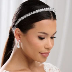 Lace & Favour Prom Headbands & Tiaras | Crystal Hair Accessories*Tatiana Low Crystal Bridal Tiara Silver
