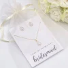 Lace & Favour Bridesmaid Gifts | Crystal Jewellery*'Thank You For Being My Bridesmaid' Gold Crystal Stud Jewellery Set
