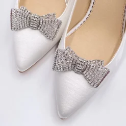Lace & Favour Bride Gifts | Shoe Jewellery*Tiffany Silver Diamante Bow Shoe Clips