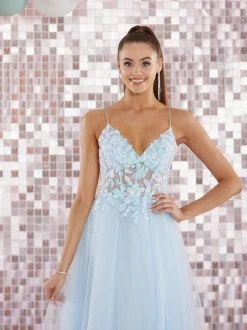 Tiffanys Prom Tiffanys Prom Dresses | Light Blue Prom Dresses*Tiffanys Alina Light Blue Ball Gown Prom Dress with Lace Up Back