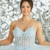 Tiffanys Prom Tiffanys Prom Dresses | Light Blue Prom Dresses*Tiffanys Skye Pale Blue Sparkly Ruffle Prom Dress with Floral Bodice