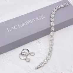 Lace & Favour Silver Prom Jewellery | Prom Earrings*Tobago Crystal Embellished Huggie Hoop Earrings Silver