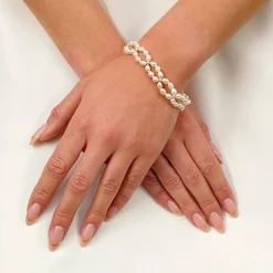 Lace & Favour Pearl Jewellery | Silver Wedding Jewellery*Tuliana Freshwater Pearl Bridal Bracelet (Silver) Ivory/ Silver