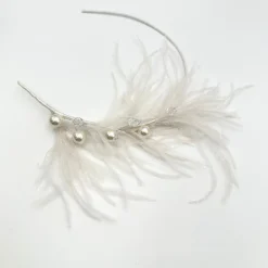 Beads & Beyond Vintage Headpieces | Silver Hair Accessories*Vauderville Vintage Feather Headband Ivory