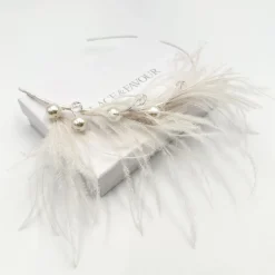 Beads & Beyond Vintage Headpieces | Silver Hair Accessories*Vauderville Vintage Feather Headband Ivory