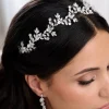 Lace & Favour Prom Headbands & Tiaras | Crystal Hair Accessories*Veneto Crystal Leaves Wedding Headband Silver