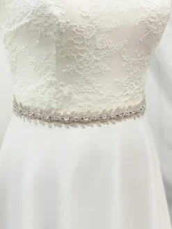 Beads & Beyond Wedding Dress Belts*Wentworth Vintage Inspired Crystal and Feather Bridal Belt