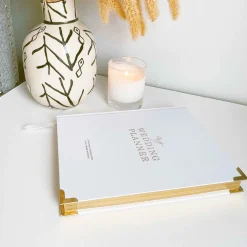Blush & Gold Wedding Planner Books | Engagement Gifts*White and Gold Luxury Wedding Planner Book with Gilded Edges White/ Gold