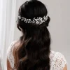 Lace & Favour Pearl Hair Accessories | Silver Hair Accessories*Woodland Dream Silver Leaves and Freshwater Pearl Hair Vine Ivory/ Silver