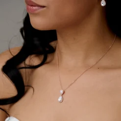 Lace & Favour Mother Of The Groom Gifts | Mother Of The Bride Gifts*Zara Rose Gold Teardrop Crystal Wedding Jewellery Set