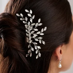 Lace & Favour Prom Hair Clips & Combs | Crystal Hair Accessories*Zora Crystal Spray Wedding Hair Comb Silver
